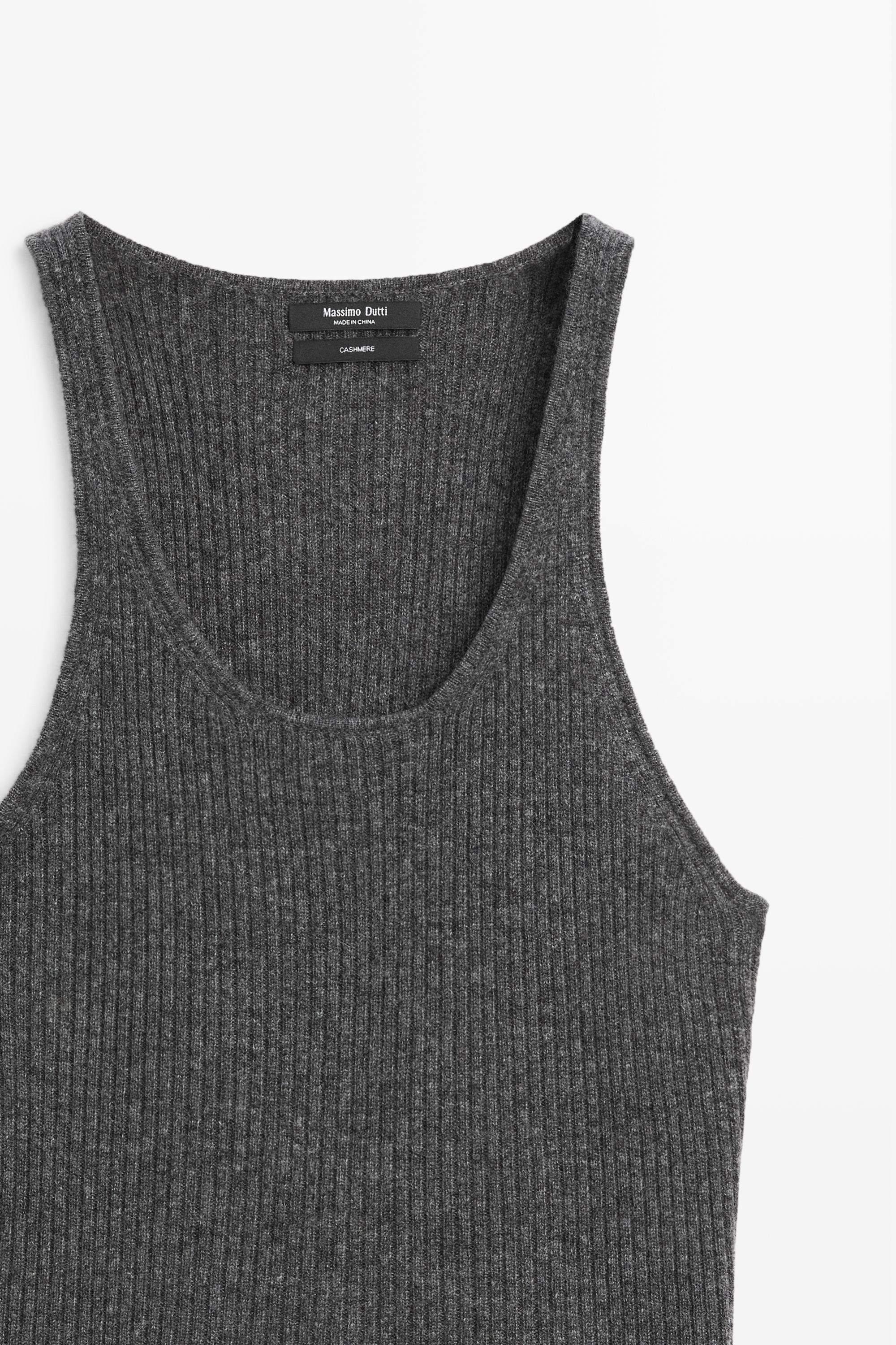 100% cashmere ribbed knit top